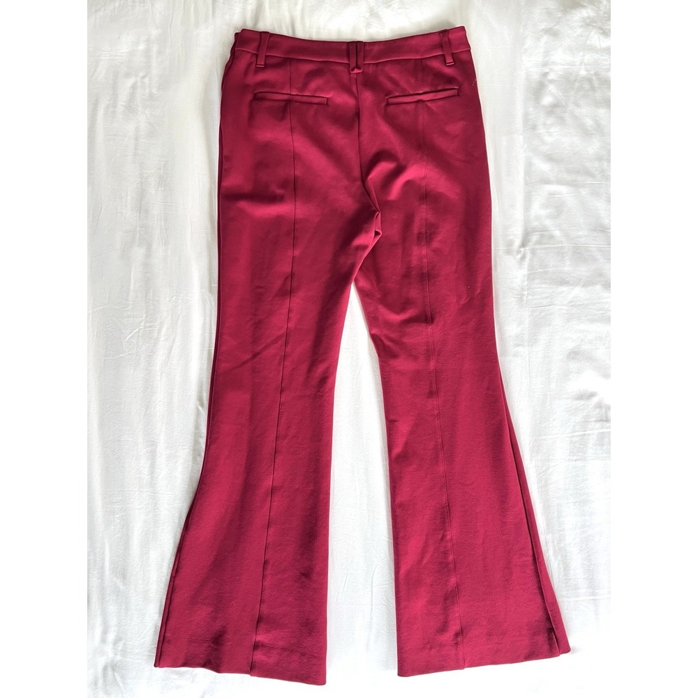 Anthropologie The Essential Flare Stretch Trousers Pants Raspberry Pink Size 12 - Picture 4 of 6